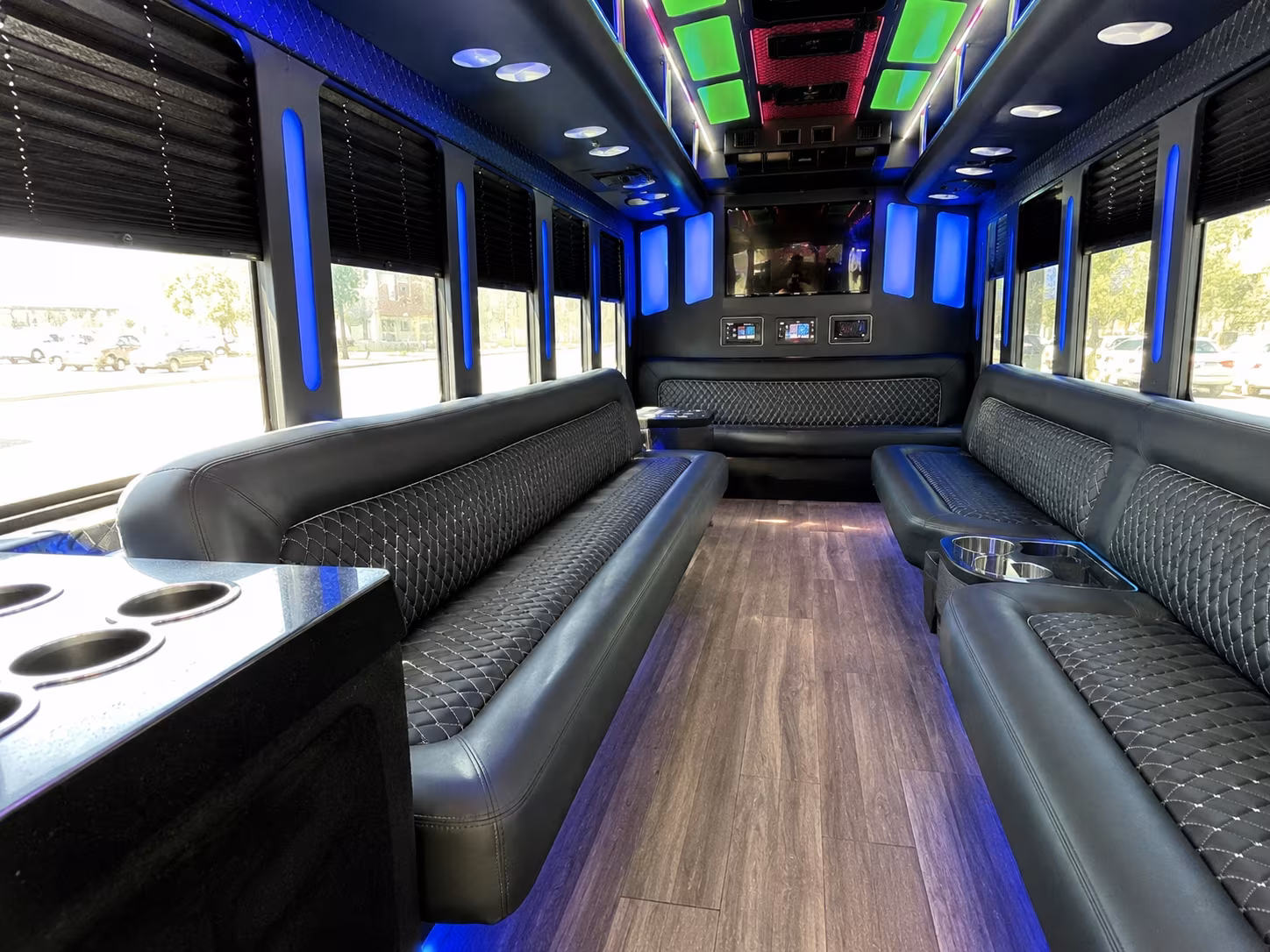 biloxi 15 passenger party bus inside