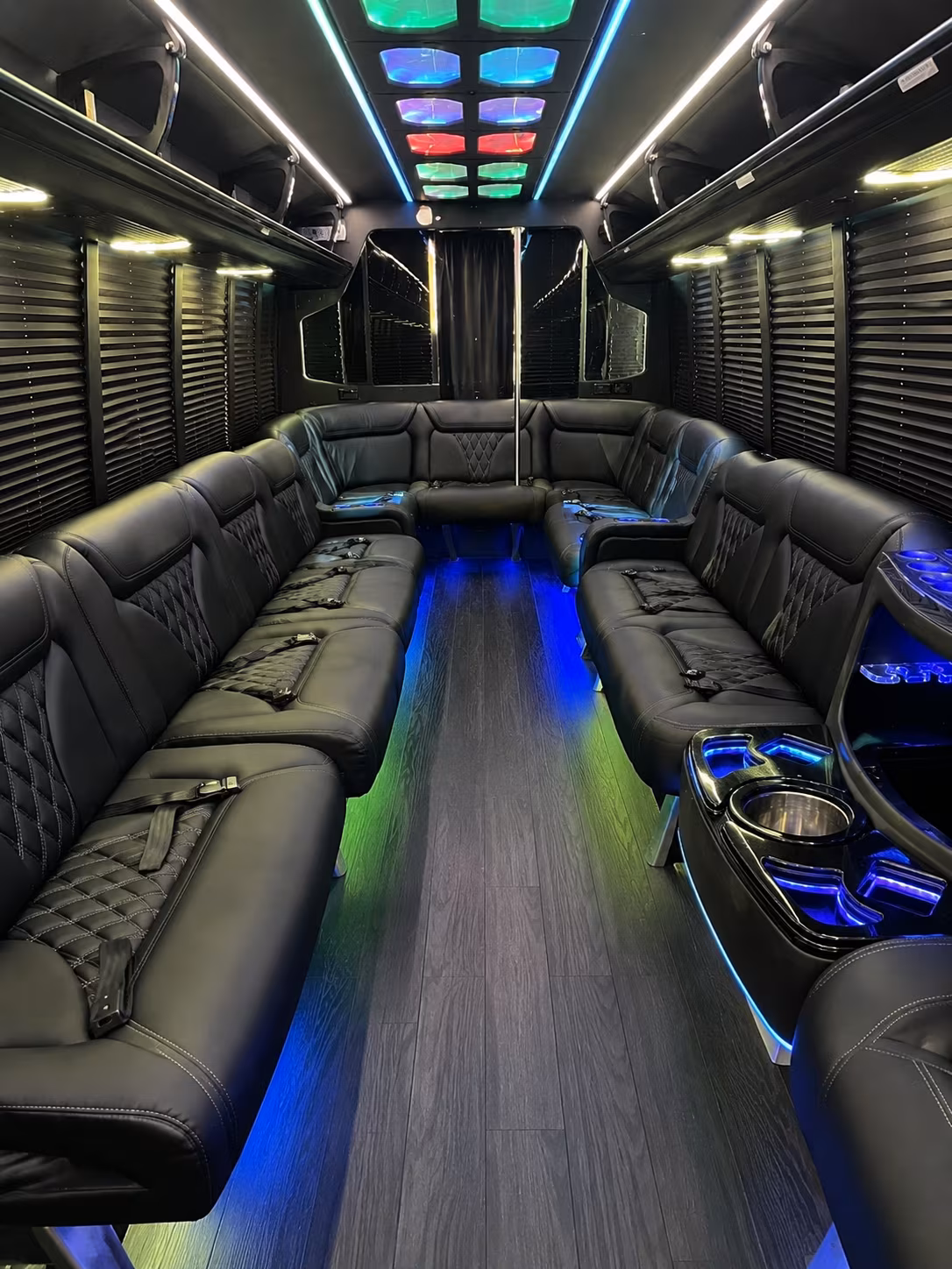 biloxi 20 passenger party bus interior