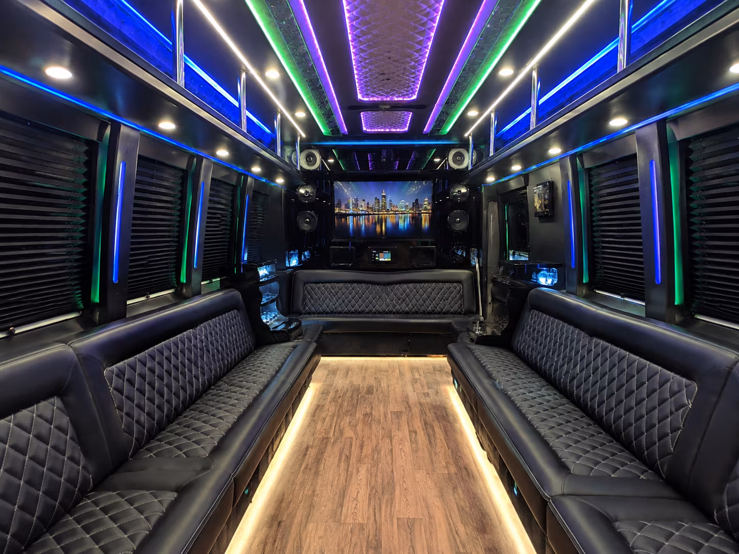 biloxi 25 passenger party bus interior