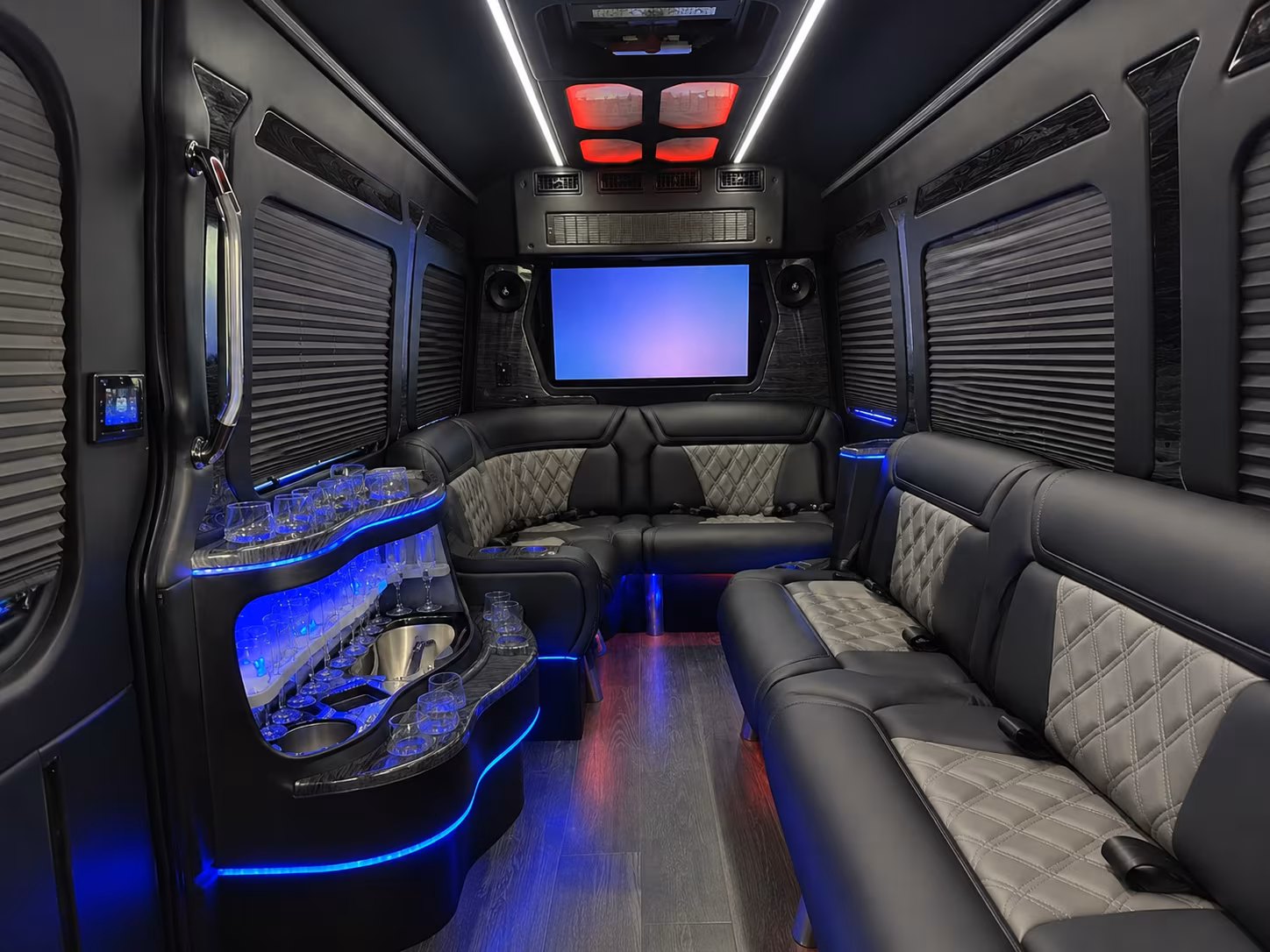 biloxi 30 passenger party bus inside