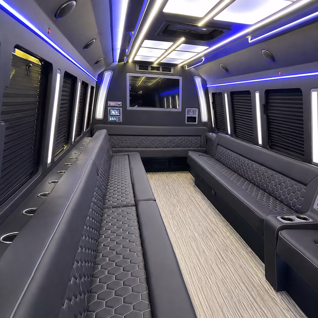 biloxi 40 passenger party bus inside