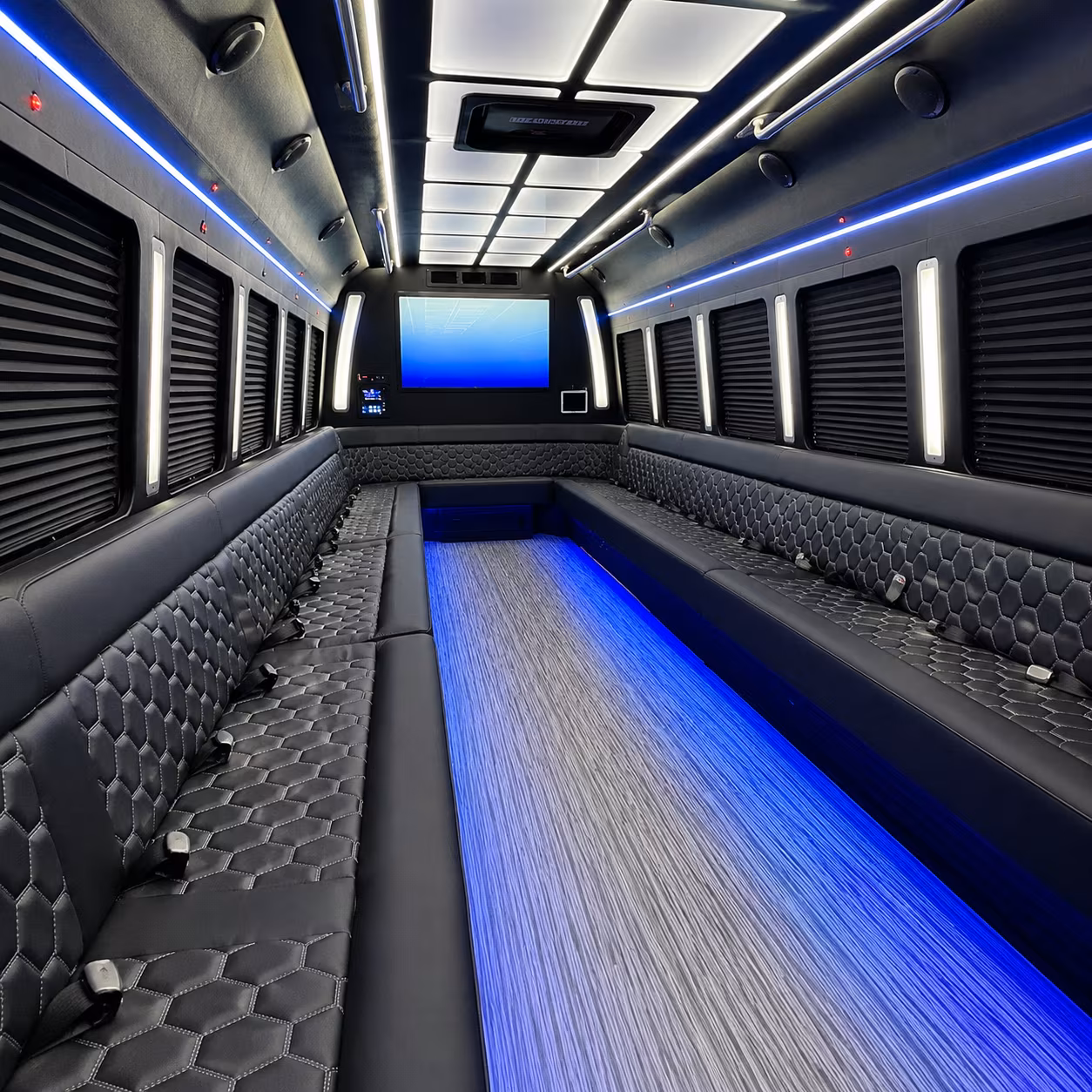 biloxi 50 passenger party bus inside