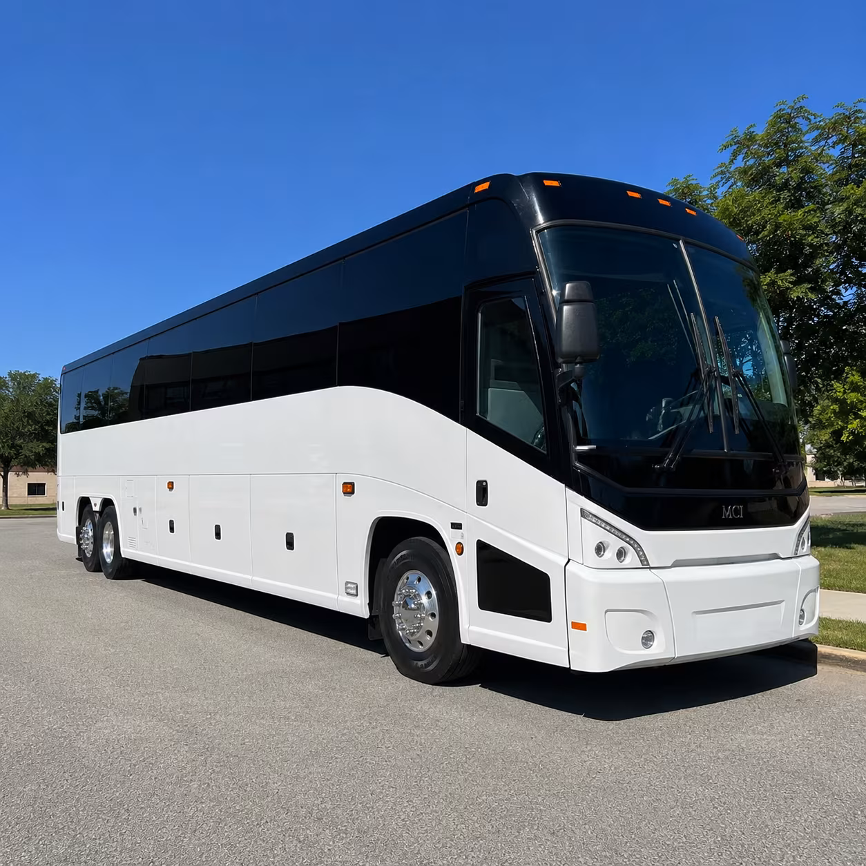 mobile charter bus rental exterior