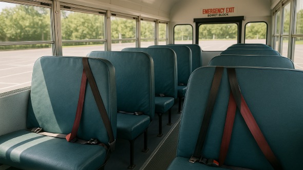 Interior of Charter Bus Company Biloxi's School Bus in Biloxi
