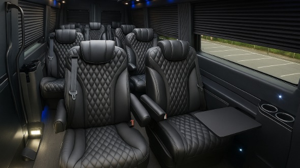 Interior of Charter Bus Company Biloxi's Sprinter Van Rental With Driver in Biloxi
